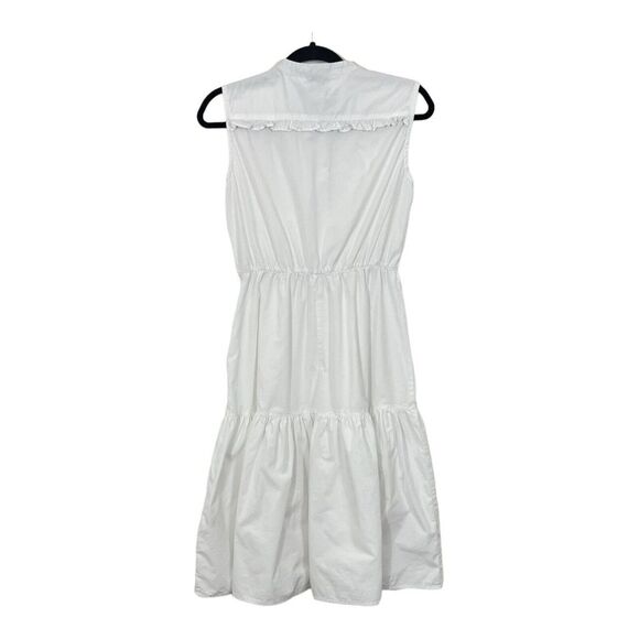 The Shirt Rochelle Behrens Womens Size Small White Sleeveless Half Button Dress - Picture 4 of 7